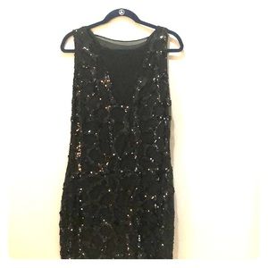Va va voom!  Black sequined mini dress!